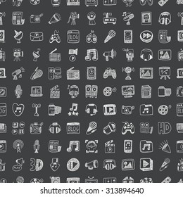 doodle media, seamless pattern background