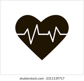 Doodle medicine heart icon. Stencil vector stock illustration. EPS 10
