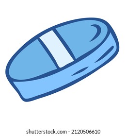 doodle medicine pills, capsule isolated on white background. Health and care. 