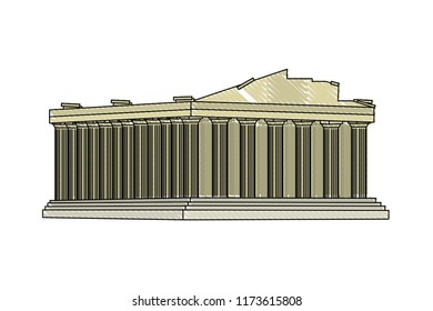 doodle medieval athens architecture clastle design