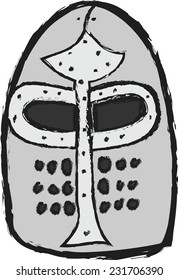 doodle medieval helmet , vector
