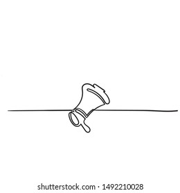 doodle megaphone with continuous line vector style isolated