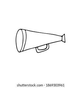Doodle megaphone icon in vector. Hand drawn megaphone icon in vector. Doodle loadspeaker icon in vector.