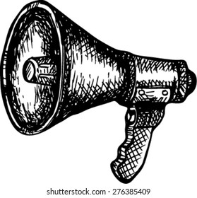 doodle of megaphone icon, vector illustration