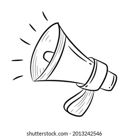 Doodle-Megaphone-Vektorgrafik, mit handgezeichnet Skizze