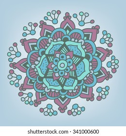 Doodle mehendi mandala vector illustration