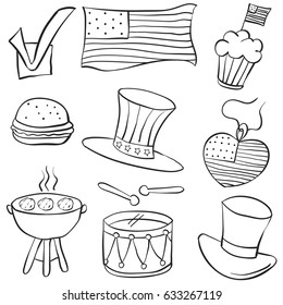 Doodle of memorial day element