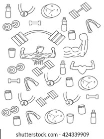 Doodle Men gym vector art