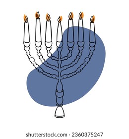 Doodle Menorah. Candle. candlestick. Jewish new year. Hanukkah
