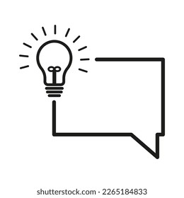 Doodle message light bulb icon. Idea creative inspiration concept. Vector illustration.