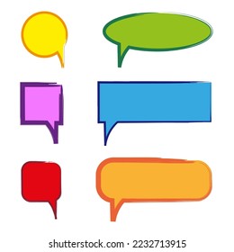 Doodle messages colored frames. Dialog frame. Dialog frame. Round shape. Vector illustration. stock image.