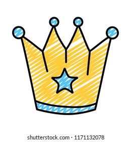 doodle metal crown object with stars design