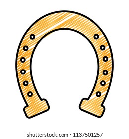 doodle metal horseshoe equipment luck symbol