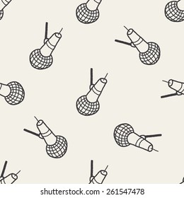 Doodle Microphone seamless pattern background