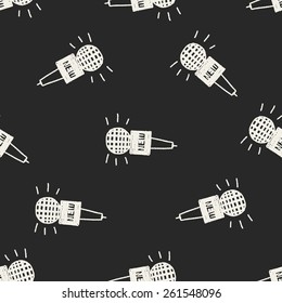 Doodle Microphone seamless pattern background