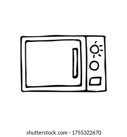 Doodle microwave icon in vector. Hand drawn microwave icon in vector