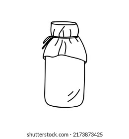 Doodle milk container illustration in vector. Hand drawn milk container in vector isolated on white. Doodle milk jug in vector