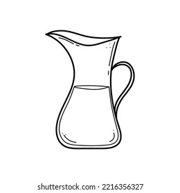 Doodle milk or water jug. Hand drawn bottle isolated on white background