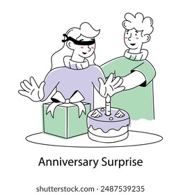 Here’s a doodle mini illustration of anniversary surprise 