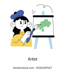 Here’s a doodle mini illustration of an artist 