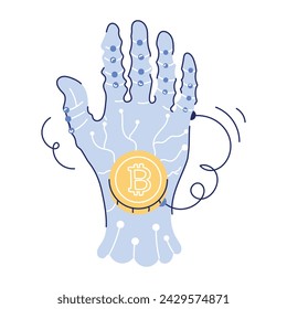 Here�s a doodle mini illustration of bitcoin offering