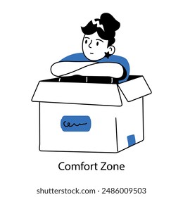Doodle mini illustration of comfort zone 