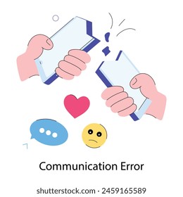 A doodle mini illustration of communication error 