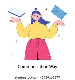 Un garabato mini ilustración de la forma de comunicación 