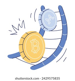 Here�s a doodle mini illustration of cryptocurrency volatility