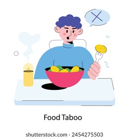 A doodle mini illustration of food taboo  svg