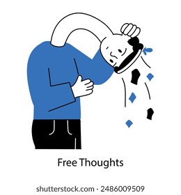 Doodle mini illustration of free thoughts 