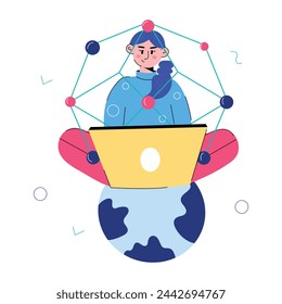 Here’s a doodle mini illustration of internet user 