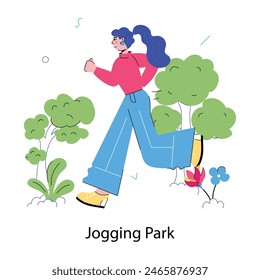 Here’s a doodle mini illustration of jogging park 