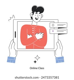 Here’s a doodle mini illustration of online class 