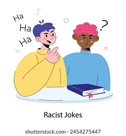 A doodle mini illustration of racist jokes 