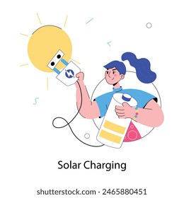 Here’s a doodle mini illustration of solar charging 