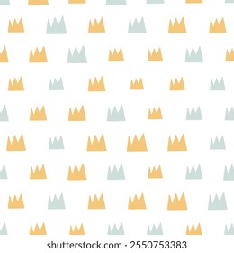 Rabiscar padrão sem emenda minimalista com coroas desenhadas à mão. Bom para crianças tecido, embalagem, têxtil, papel de parede, vestuário. Ilustração vetorial