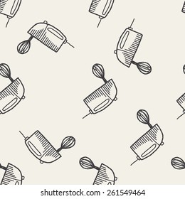 Doodle mixer seamless pattern background