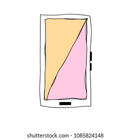 doodle mobile icon vector eps.10