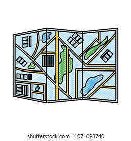 doodle modern map with route location technology