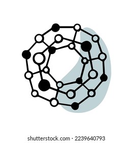 Doodle Molecule or Connection Line Icon