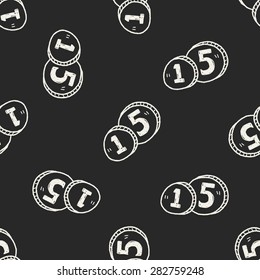 doodle money coin seamless pattern background