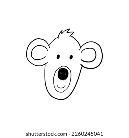 Doodle monkey icon for nursery decoration vector illustration