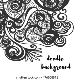Doodle monochrome background. Minimalistic ornament. Element for your design.