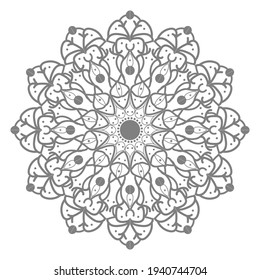 Doodle monochrome lace mandala pattern. Emblem luxury beauty spa, cosmetics, jewelry, hotel, restaurant. Wedding elegant outline frame. Vector floral luxury curve logo design. Round gold ornate frame.