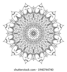 Doodle monochrome lace mandala pattern. Emblem luxury beauty spa, cosmetics, jewelry, hotel, restaurant. Wedding elegant outline frame. Vector floral luxury curve logo design. Round gold ornate frame.