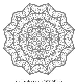Doodle monochrome lace mandala pattern. Emblem luxury beauty spa, cosmetics, jewelry, hotel, restaurant. Wedding elegant outline frame. Vector floral luxury curve logo design. Round gold ornate frame.