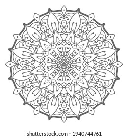 Doodle monochrome lace mandala pattern. Emblem luxury beauty spa, cosmetics, jewelry, hotel, restaurant. Wedding elegant outline frame. Vector floral luxury curve logo design. Round gold ornate frame.