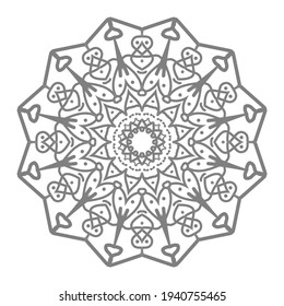 Doodle monochrome lace mandala pattern. Emblem luxury beauty spa, cosmetics, jewelry, hotel, restaurant. Wedding elegant outline frame. Vector floral luxury curve logo design. Round gold ornate frame.