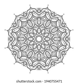 Doodle monochrome lace mandala pattern. Emblem luxury beauty spa, cosmetics, jewelry, hotel, restaurant. Wedding elegant outline frame. Vector floral luxury curve logo design. Round gold ornate frame.